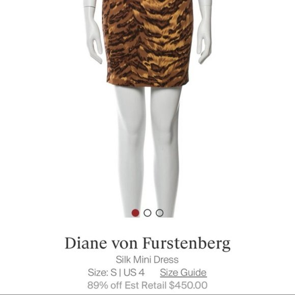 Diane Von Furstenberg DVF Mini Dress Silk Jersey Tiger Animal Print - Picture 10 of 12